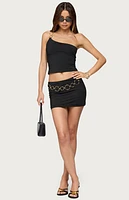 Edikted Ashlyn Ring Chain One Shoulder Top