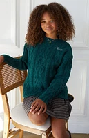 PacSun Kids Green Cable Knit Sweater