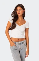 Ava V Neck Ruched Top