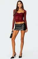 Edikted Double Belt Faux Leather Micro Skort