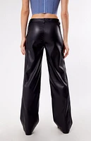 PacSun Faux Leather Low Rise Straight Leg Pants