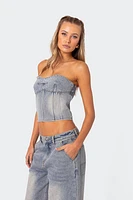Edikted Myla Washed Denim Corset