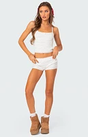 Edikted Lucy Ruffled Lace Shorts