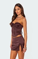 Edikted Bea Satin Lace Up Corset