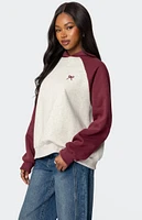 Edikted Raglan Bow Oversized Hoodie