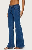 Edikted Starrie Panel Stitch Low Rise Jeans