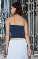 John Galt Navy Amelia Cropped Tube Top