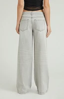 PacSun Casey Light Gray Dart Low Rise Baggy Jeans