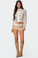 Edikted Peyson Sheer Lace Top
