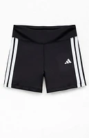 adidas Kids Black 3 Stripe Bike Shorts