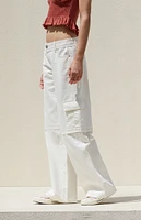 PacSun White Low Rise Baggy Cargo Jeans