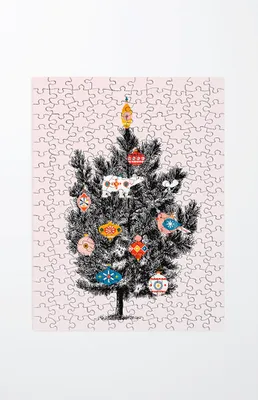 Pink Christmas Tree Piece Jigsaw Puzzle