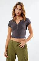 Est. PAC 1980 Henley Crop Top