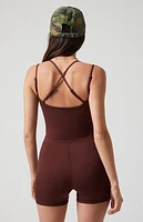 PAC 1980 WHISPER Active Brown Cross Back Short Onesie