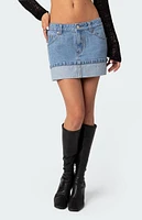 Edikted Folded Denim Mini Skirt