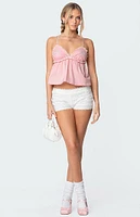 Edikted Bow & Frill Babydoll Top