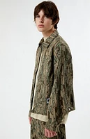 QUIET GOLF Bark Camo Bull Denim Jacket