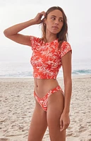 Roxy Vacay Vibes Cropped Swim Top