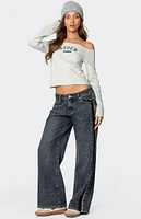 Edikted Aspen Ski Club Off Shoulder Top