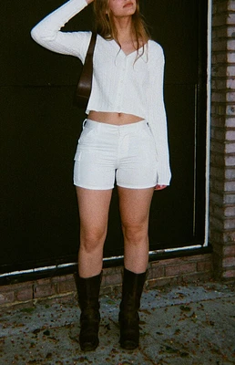John Galt White Cargo Shorts