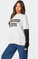 Edikted Situationship Oversized Layered T-Shirt