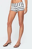 Edikted Lorenza Striped Fold Over Shorts