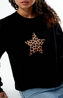 PS / LA Leopard Star Crew Neck Sweatshirt