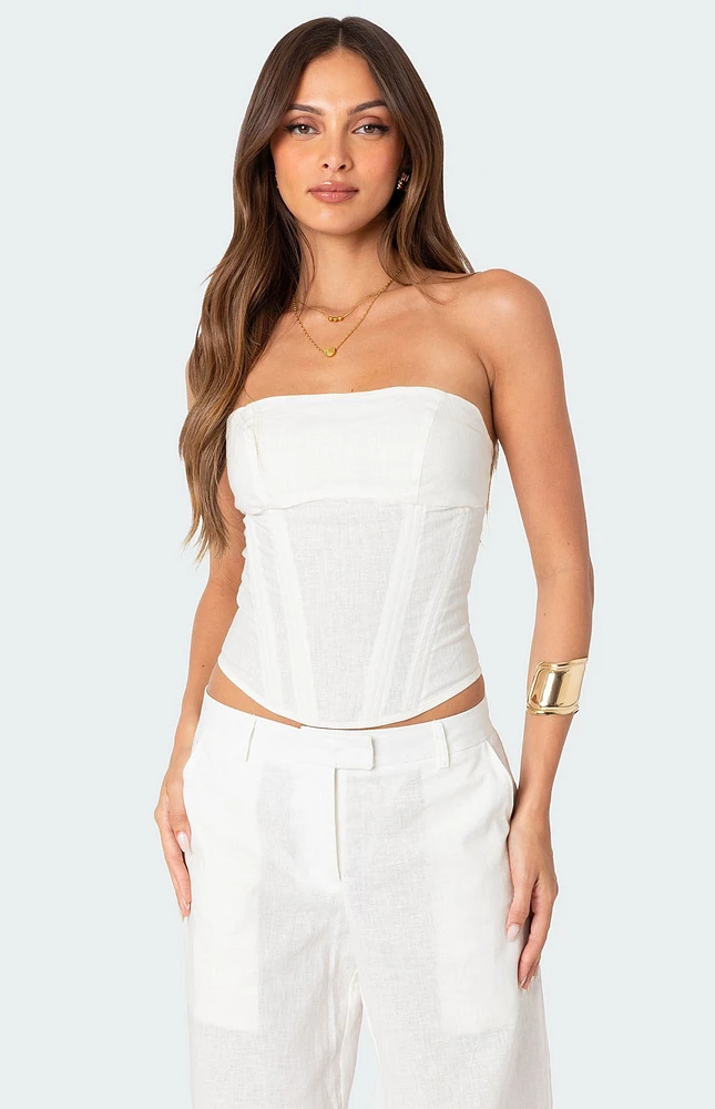 Edikted Arya Linen Look Corset