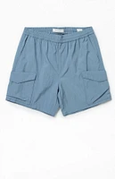 Nylon Blue Cargo Shorts
