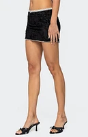 Edikted Klea Velvet Embroidery Mini Skirt