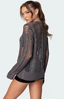 Edikted Cable Open Knit Sweater