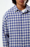 Pacsun Blue Plaid Long Sleeve Button Down Shirt
