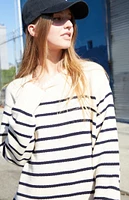 John Galt White & Blue Striped Brianna Sweater