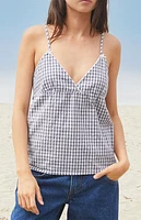 John Galt White & Blue Plaid Edith Tank Top