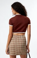 Daisy Street Plaid Lace Up Mini Skirt