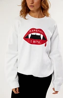 PS / LA Careful I Bite Crew Neck Sweatshirt