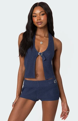 Edikted Weekender Belted Knit Halter Top