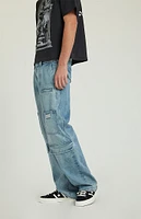 PacSun Light Indigo Baggy Carpenter Cargo Jeans