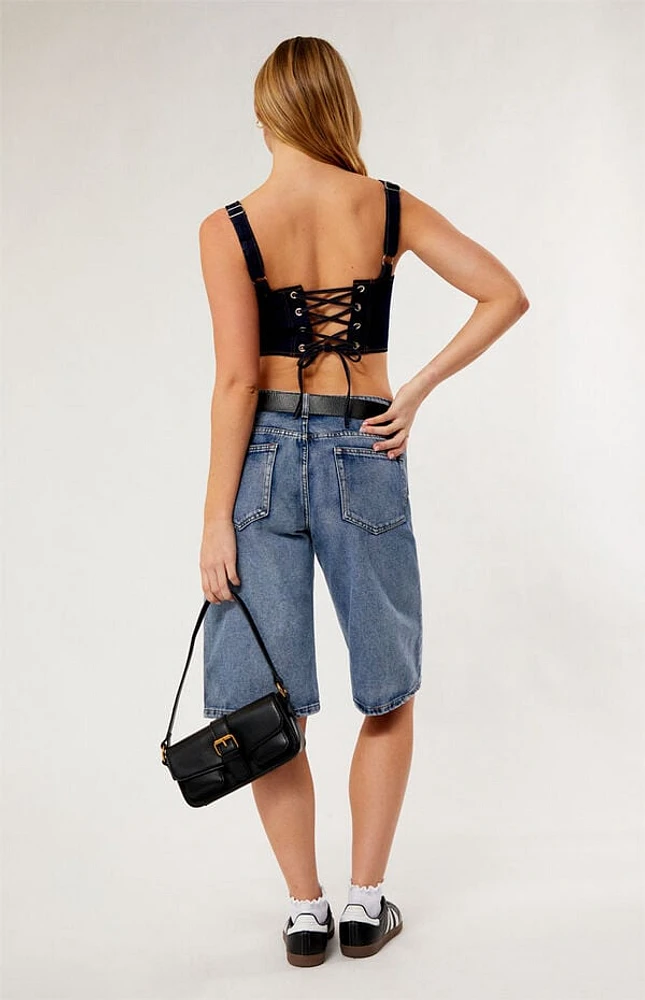 LA Hearts Denim Corset Top