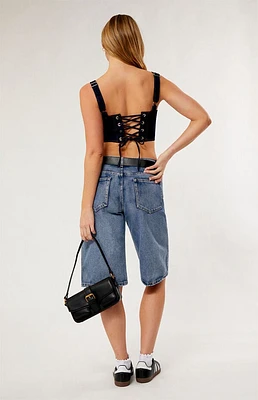 LA Hearts Denim Corset Top