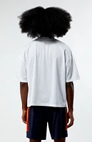 PacSun White Leagues Mesh Boxy Cropped Jersey T-Shirt