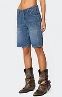 Edikted Tris Low Rise Denim Bermuda Shorts