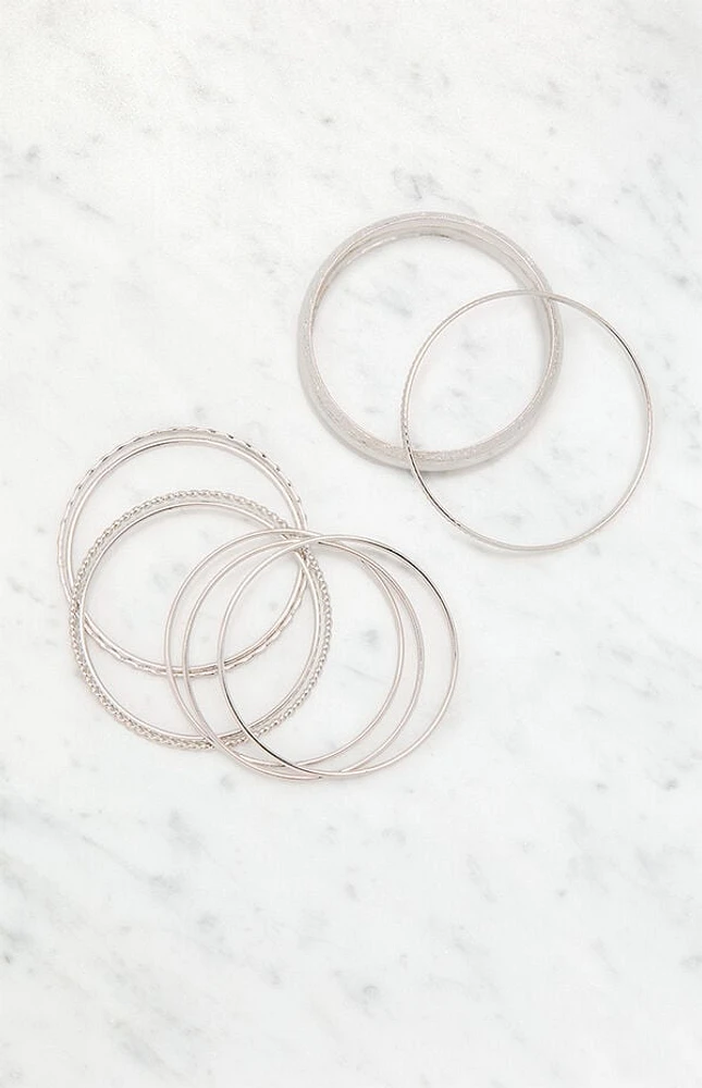 LA Hearts Etched Bangle Set