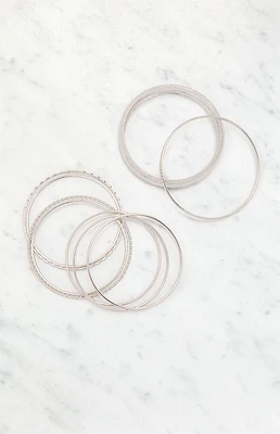 LA Hearts Etched Bangle Set