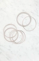 LA Hearts Etched Bangle Set