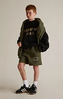 Fear of God Essentials Kids Black Fleece Crew Neck Sweatshirt