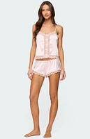 Edikted Clair Lacey Satin Effect Tank Top
