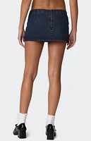 Edikted Sky Double Buckle Denim Mini Skort