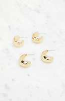 LA Hearts 2 Pack Mini Hoop Earrings