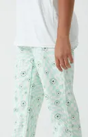 PacSun Kids Checkerboard Flower Straight Leg Jeans